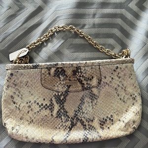 Snakeskin Coach clutch
